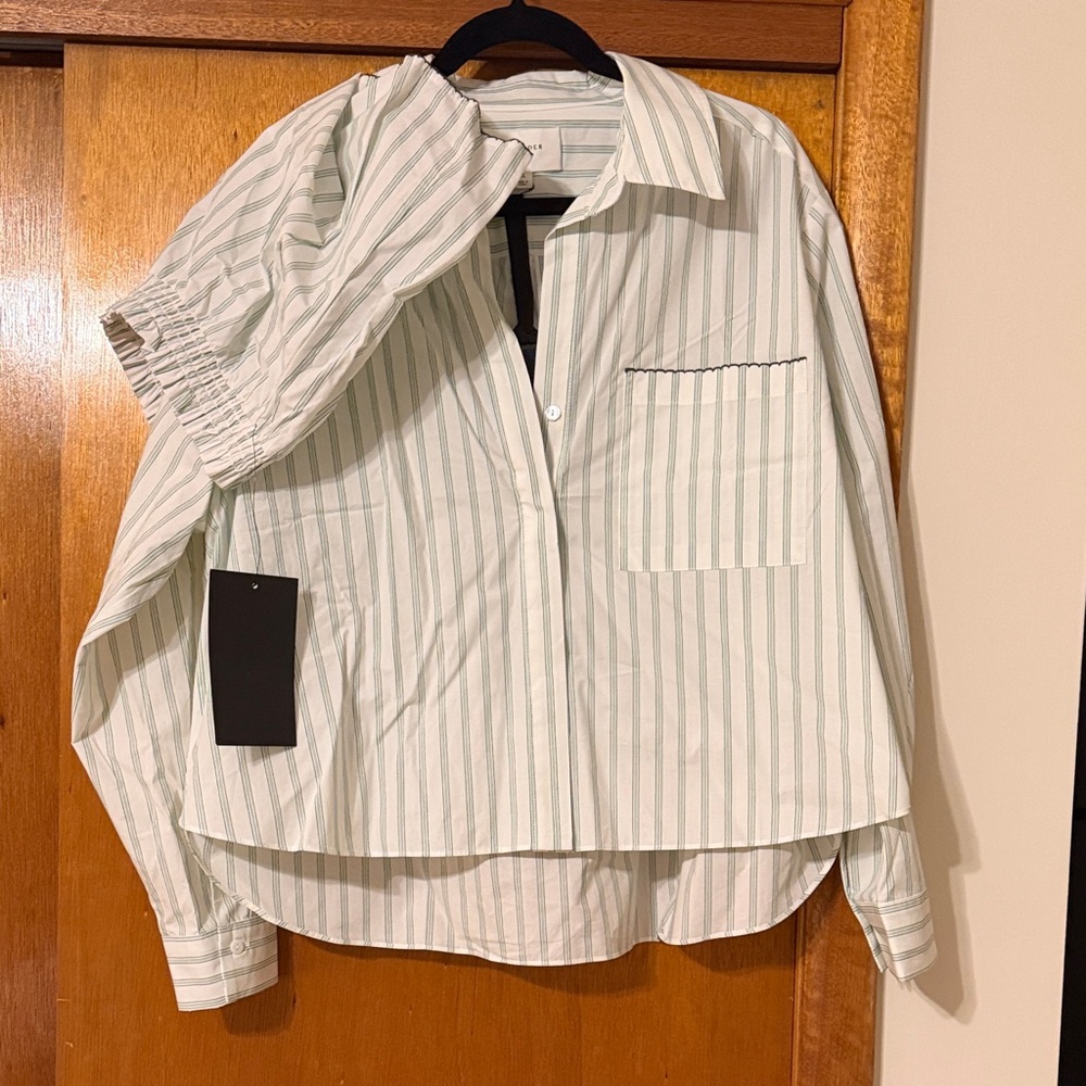 Pomander Place Mint Striped Shirt
